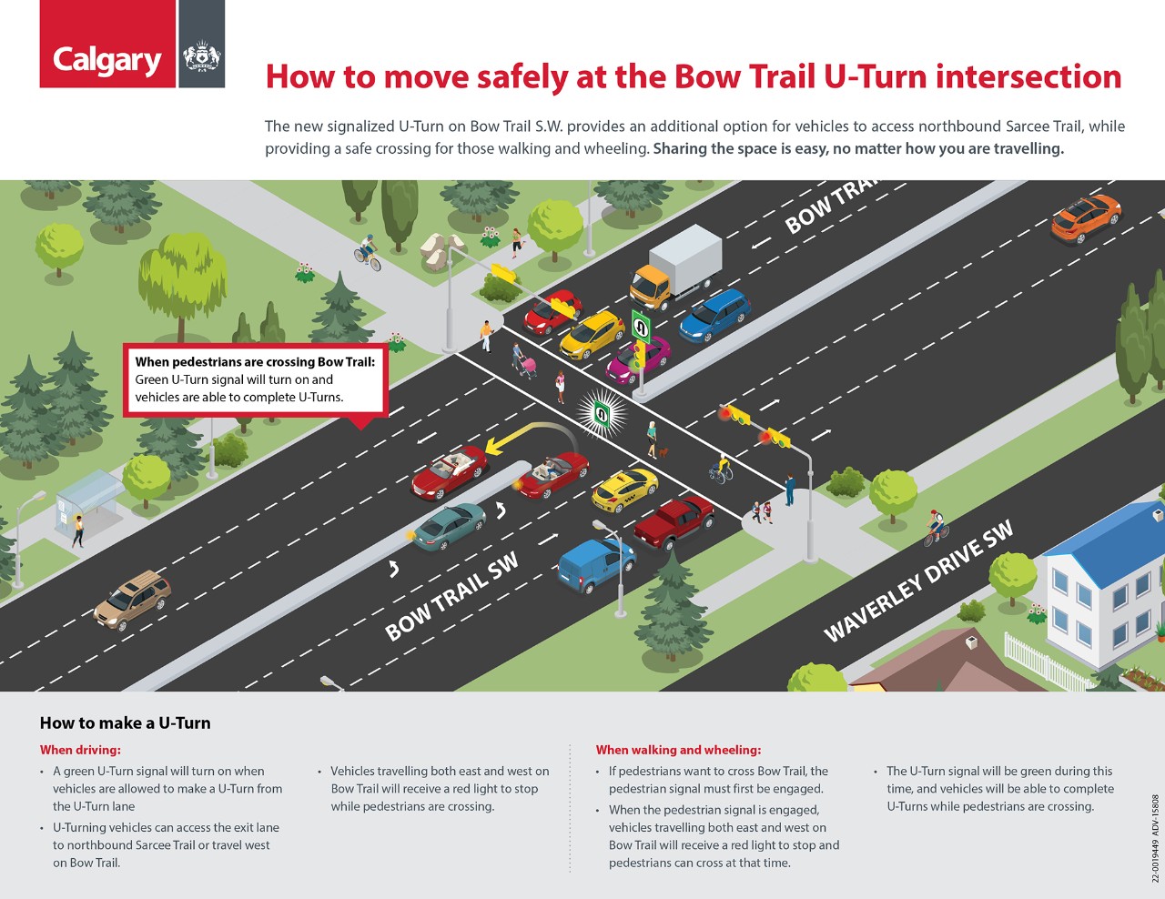 How to make a U-Turn when pedestrians are crossing